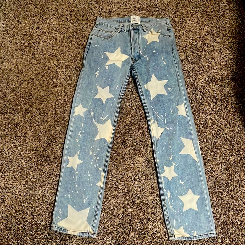 Straight vintage gray with starts - wise 29 BERSHKA